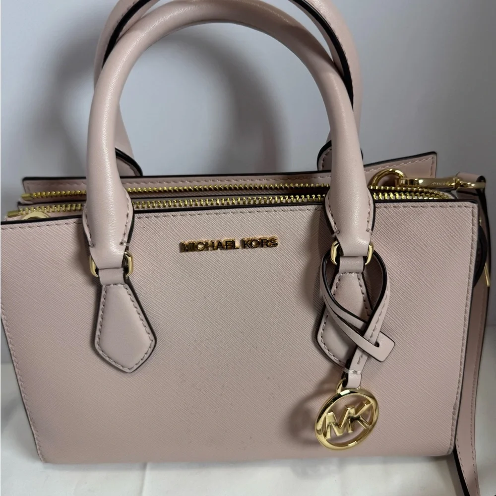 NWOT Michael Kors Small Valerie Pebbled Leather Satchel W/ Crossbody Strap Pink - Picture 2 of 9